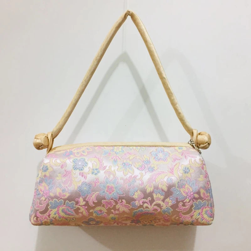 Chinese Silk Embroidered Handbag Women's Floral Tote