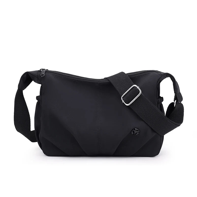 Women's Waterproof Nylon Crossbody Bag – 2-Layer Lightweight Shoulder Hobo Bag