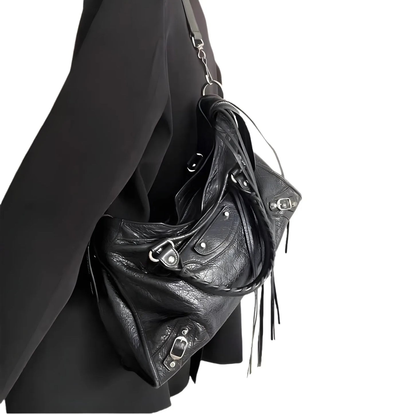 Rivet Tote Bag – Large Capacity Street Style Crossbody Handbag