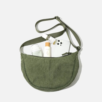 Corduroy Hobo Shoulder Bag for Women – Casual Crossbody Purse