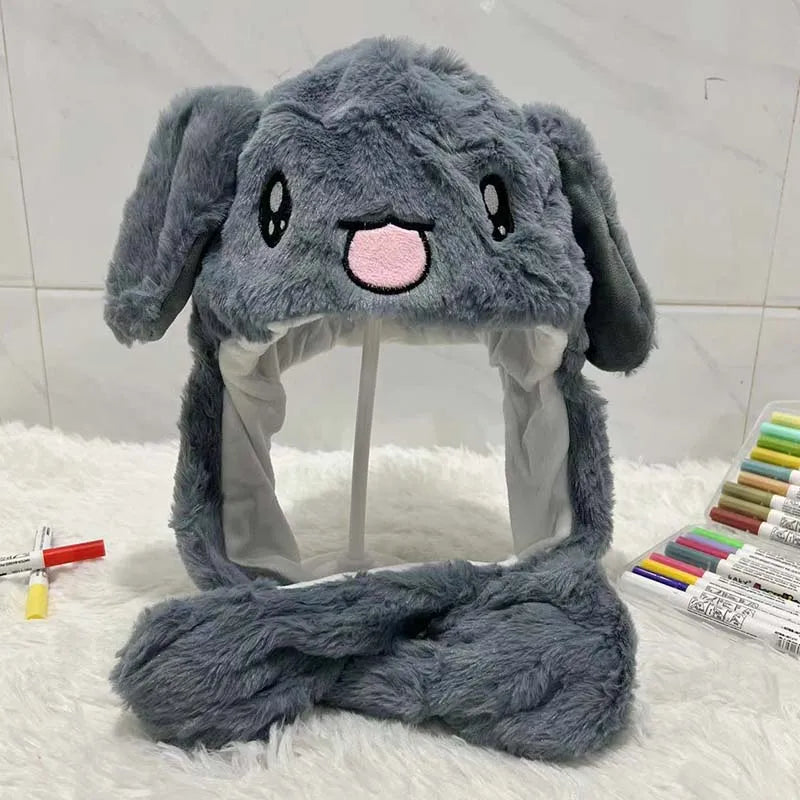 Cute Animal Ear Moving Plush Hat – Kids Cartoon Headband