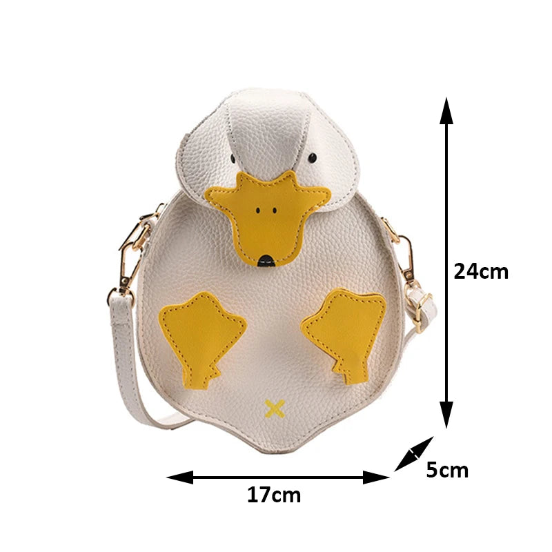 Cute Duck Crossbody Bag – Women's Cartoon PU Leather Shoulder Bag