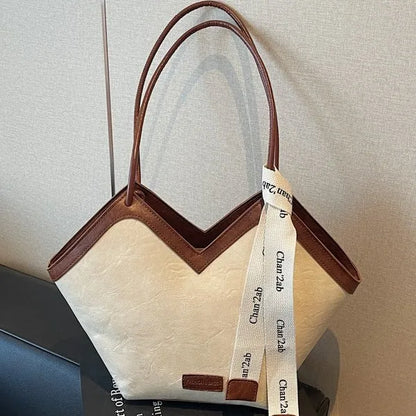 Retro Simple Underarm Bag Trendy Shoulder Large Capacity Commuting Foreign Style Tote