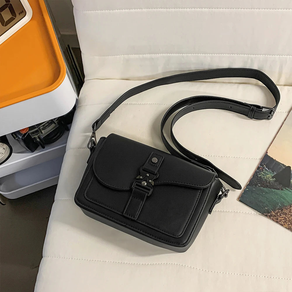 Men's Leather Crossbody Bag – Small Square Shoulder Bag