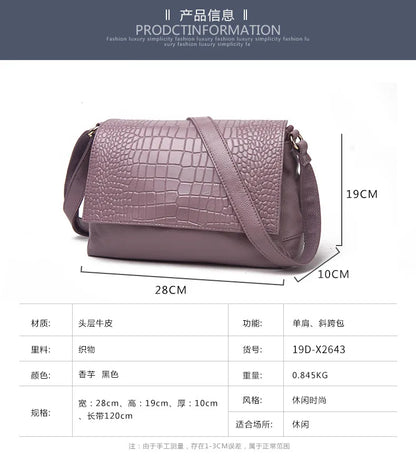 Alligator Genuine Leather Shoulder Bag – European Designer Style