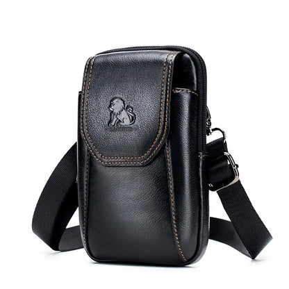 Genuine Leather Waist Bag for Men with Belt Hook