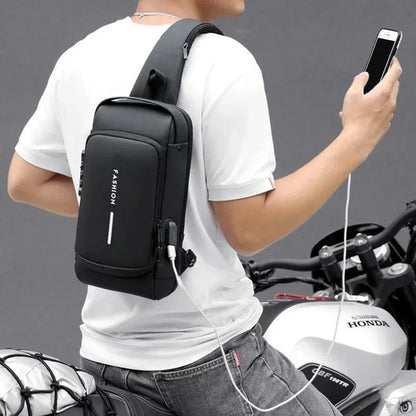 Anti-Theft Crossbody Chest Bag with USB Charging Port