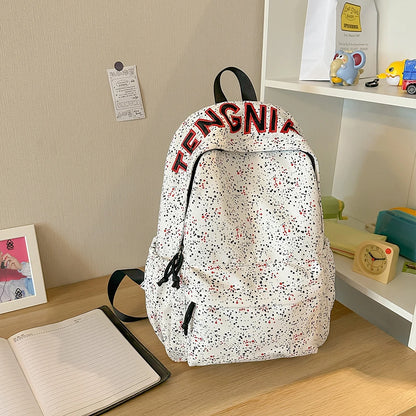 Star Print Letter Backpack – Cute School Bag for Women & Girls