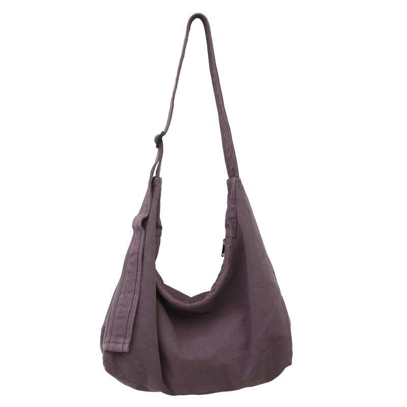 Canvas Shoulder Bag – Large Capacity Women's Crossbody