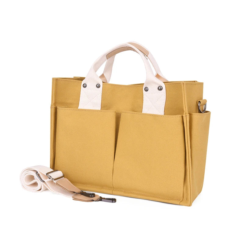 Simple Fashion Shoulder Bags For Women 2022 New Handbags Waterproof Nylon Canvas Tote Bag With Pockets Crossbody Lunch Bag Bolso