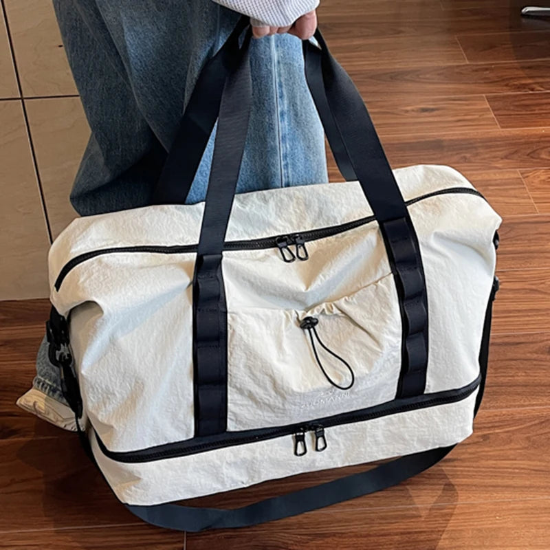 Large Capacity Gym Duffel Bag with Shoe Compartment for Travel & Yoga