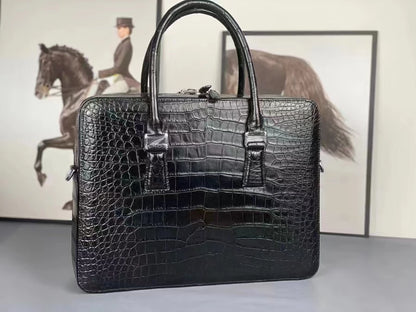 Luxury Crocodile Leather Briefcase for Men