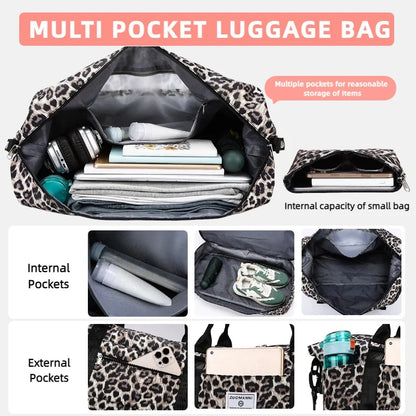 Travel Duffle Bag Set with Shoe Compartment & Cosmetic Pouch