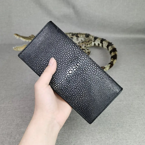 Genuine Stingray Leather Bi-Fold Wallet for Men