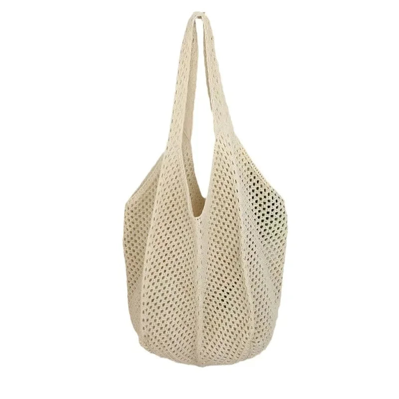 Crochet Mesh Tote Bag – Women's Large Hollow Woven Beach Bag