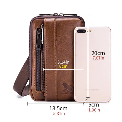 Men's Genuine Leather Waist Bag & Phone Pouch