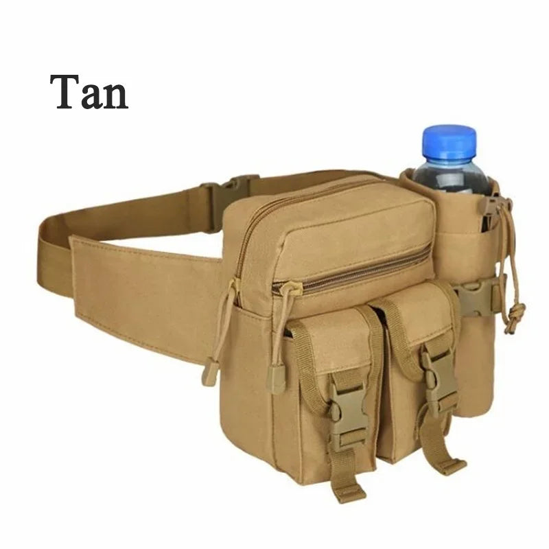 Tactical Waist Bag with Water Bottle Holder – Waterproof Fanny Pack