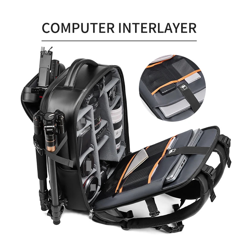 Professional SLR Camera Backpack – 40L Waterproof Travel Bag with Tripod Holder
