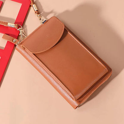 Women's PU Leather Phone Crossbody Bag & Wallet
