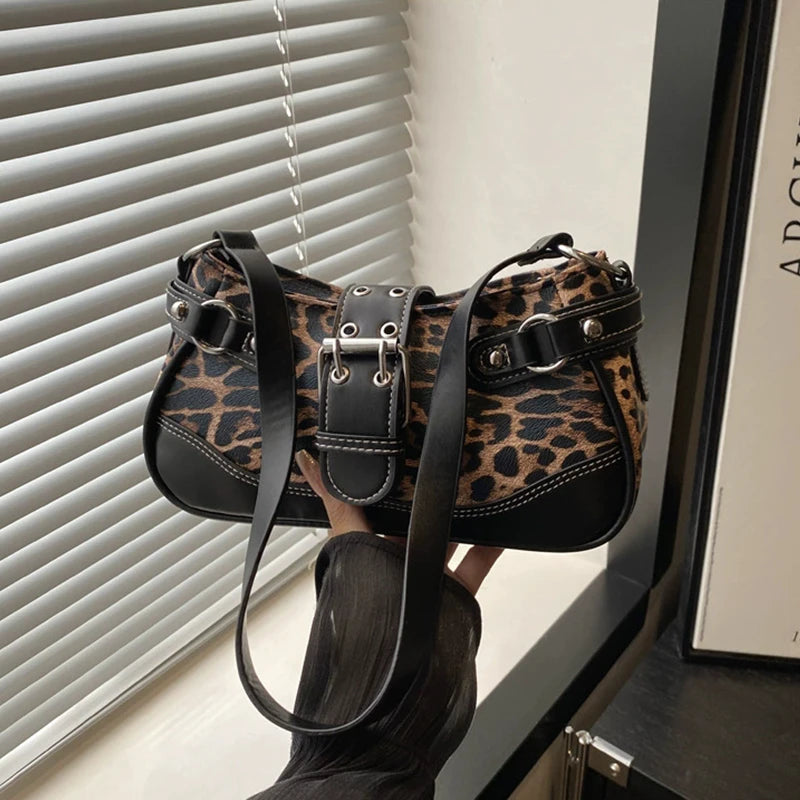Leopard Print Shoulder Bag for Women