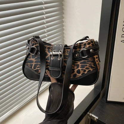 Leopard Print Shoulder Bag for Women