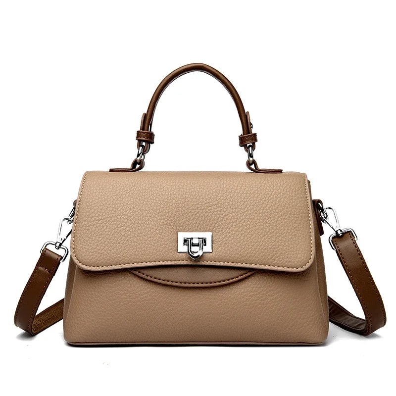 Women's Leather Crossbody Bag – Large Capacity Shoulder Handbag