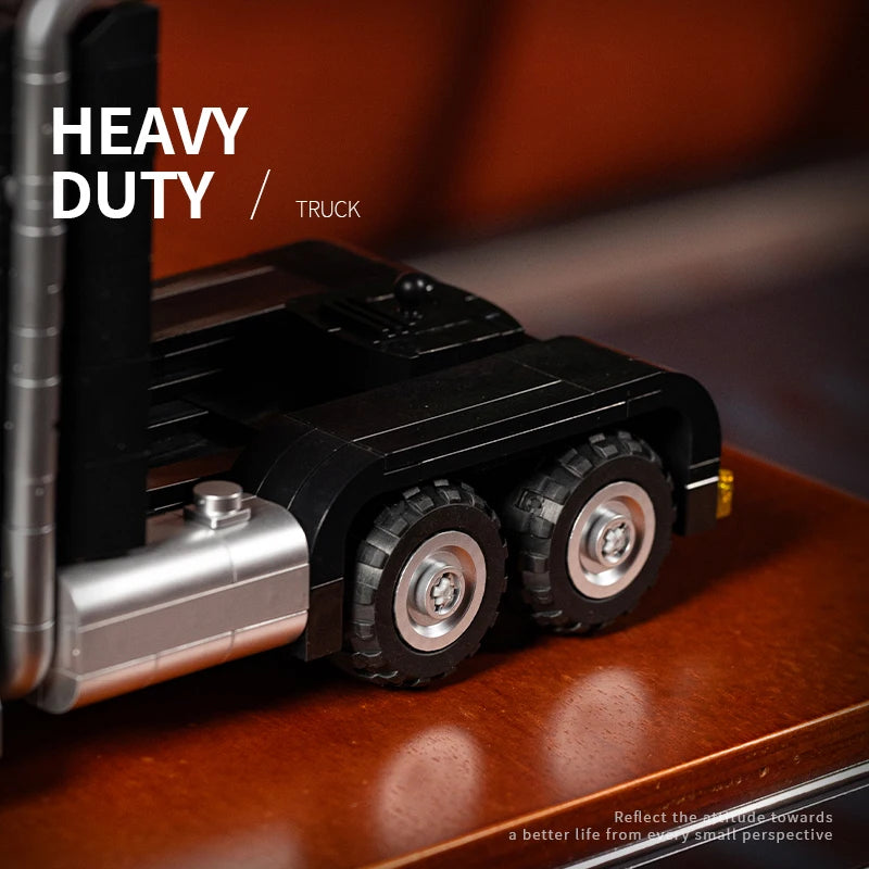 Heavy Duty Semi Truck MOC Building Blocks – Technic Trailer Transport Set