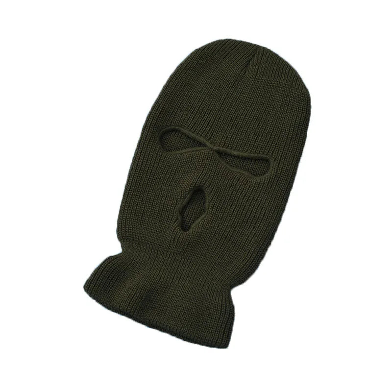 3-Hole Balaclava Ski Mask – Full Face Cover Knit Beanie for Winter & Tactical Use