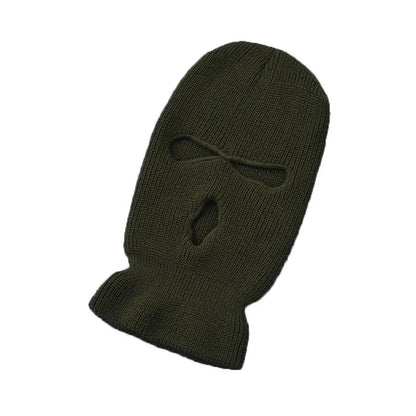 3-Hole Balaclava Ski Mask – Full Face Cover Knit Beanie for Winter & Tactical Use