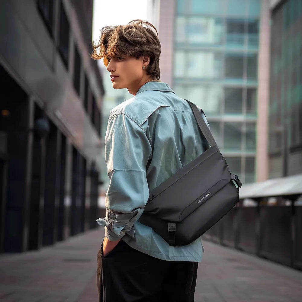 Water Repellent Messenger Bag for Men – Casual Crossbody Shoulder Bag Fits 11" iPad