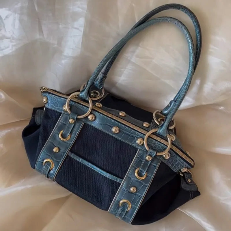 Patchwork Shoulder Bag for Women – Chic Large Capacity Tote