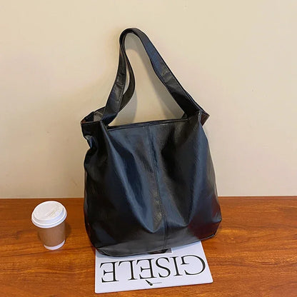 Large Capacity PU Leather Shoulder Bag – Women's Tote