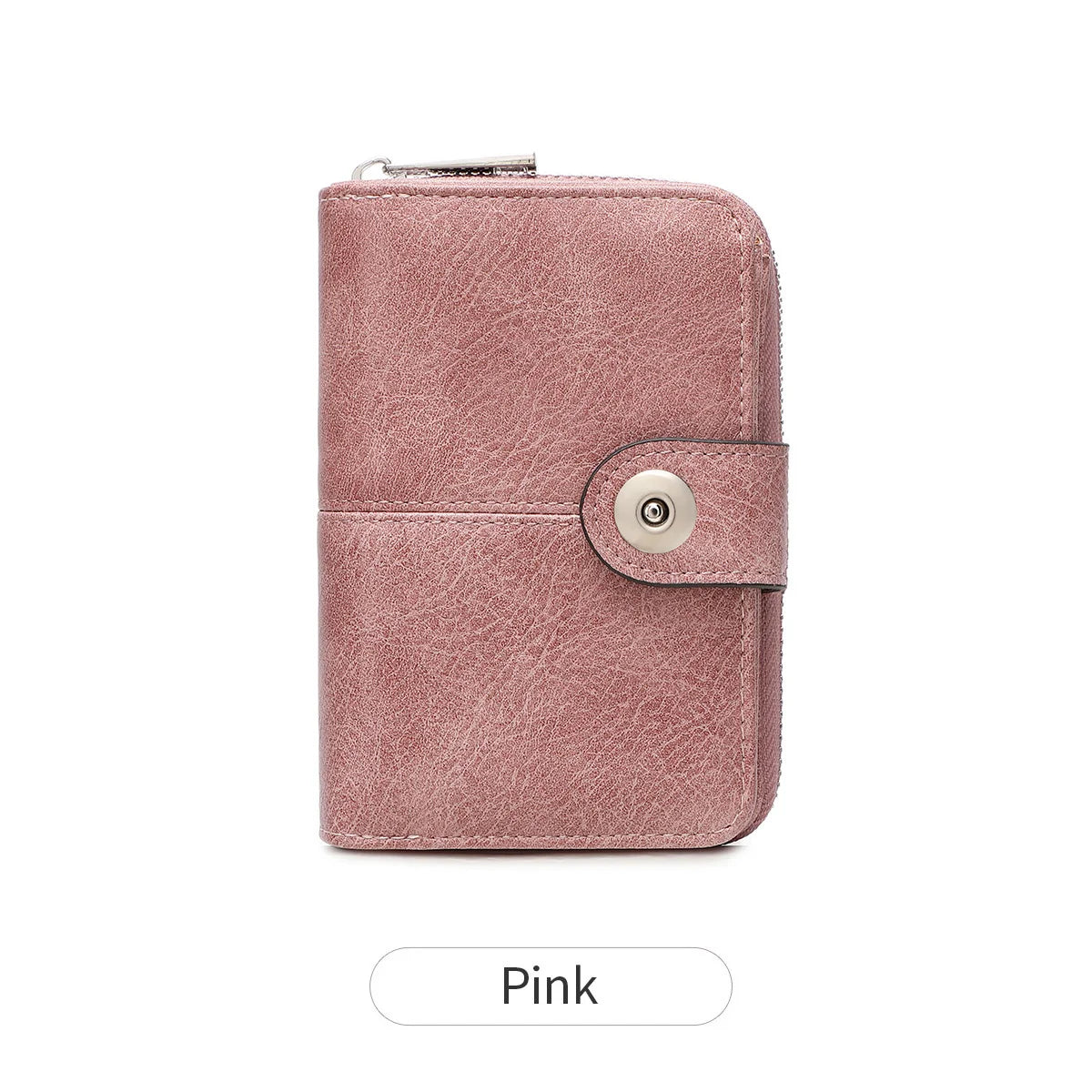 Women's RFID Blocking Short Wallet – Vintage Zipper Coin Purse & Card Holder