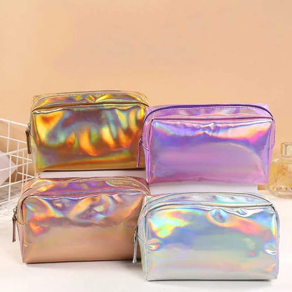 Holographic Laser Makeup Bag – Travel Cosmetic Organizer Pouch