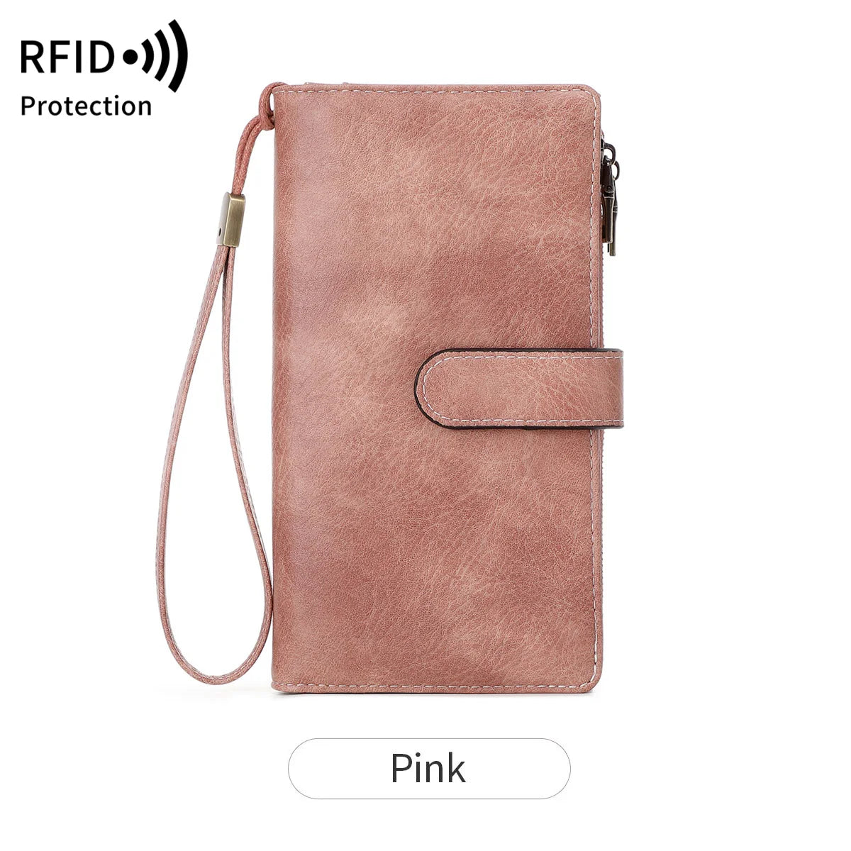 Women's RFID Blocking Trifold Long Wallet – Multifunction Card Holder