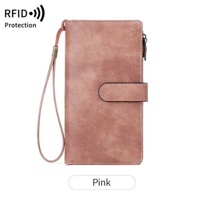 Women's RFID Blocking Trifold Long Wallet – Multifunction Card Holder