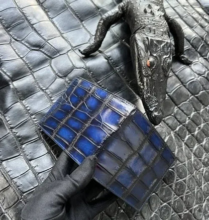Men's Genuine Crocodile Leather Bifold Wallet