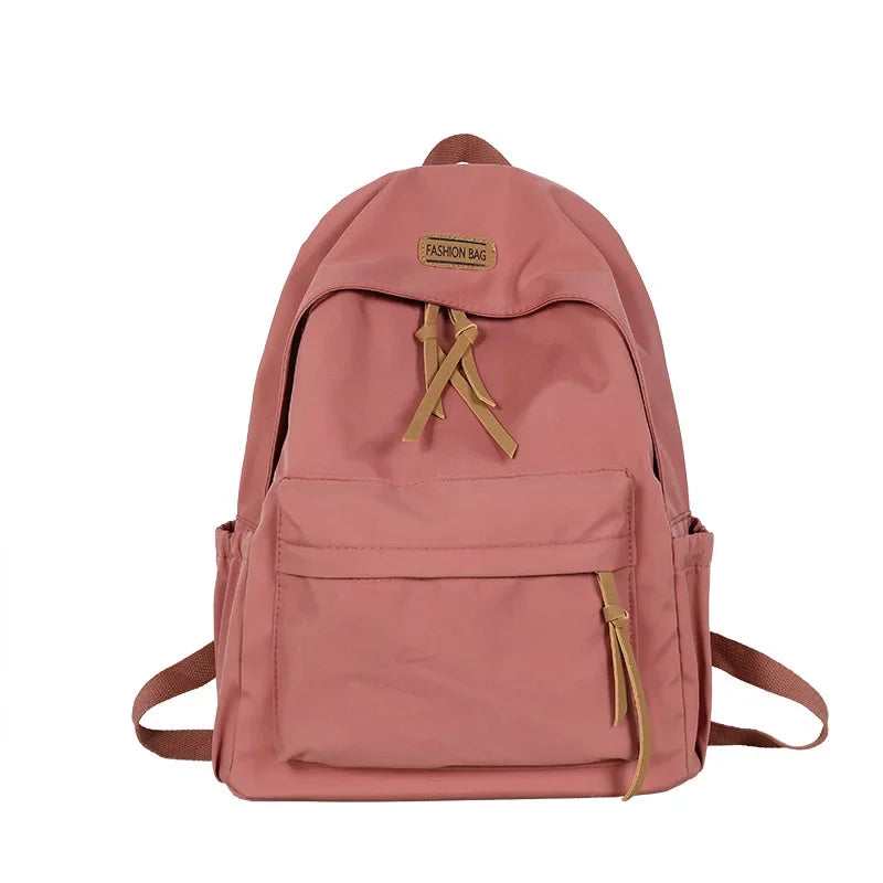 Large Capacity Women's School Backpack – Solid Color College Bag