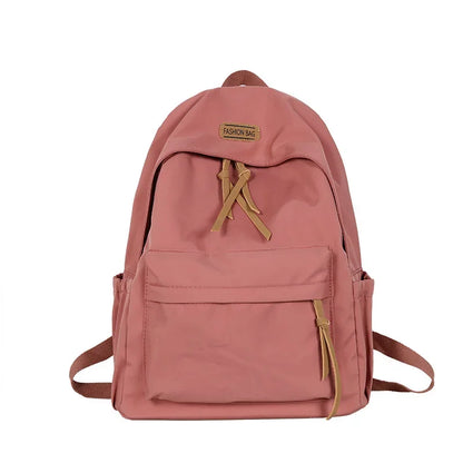 Large Capacity Women's School Backpack – Solid Color College Bag