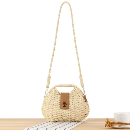 Woven Straw Crossbody Bag – Elegant Rattan Shoulder Purse