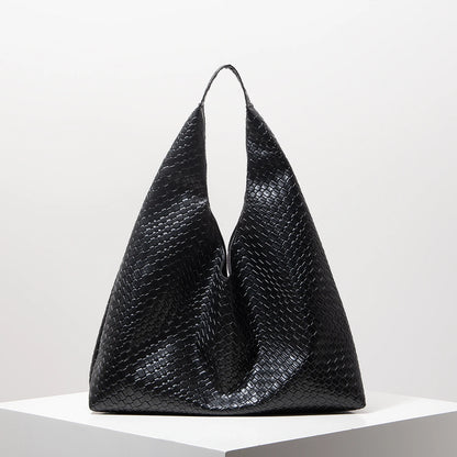 Woven Hobo Shoulder Bag – Minimalist Retro Tote for Women
