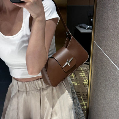 Y2K Glossy PU Leather Shoulder Bag for Women – Small Luxury Underarm Purse