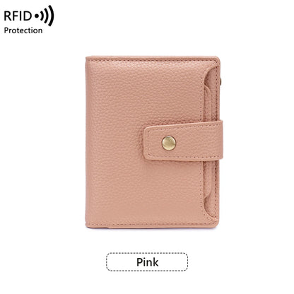 RFID Blocking Women's Short Wallet with Large Capacity