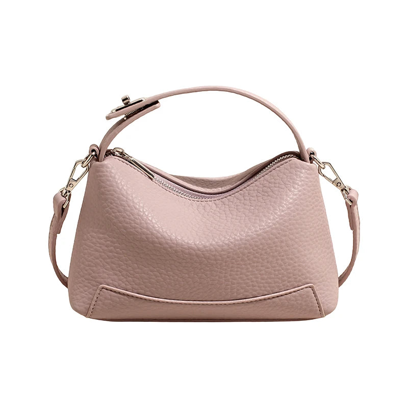 Soft Leather Shoulder Bag – Women's Crossbody Handbag with Charm