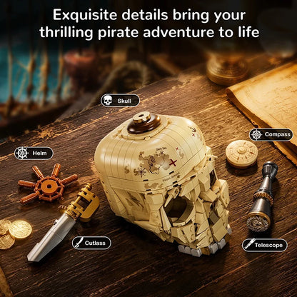 MOC Pirate Skull Globe Building Blocks – Creative Model Kit