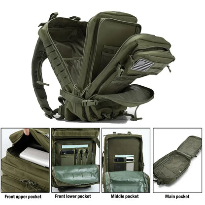 45L Large Tactical Backpack – 3-Day MOLLE Rucksack for Hiking & Camping