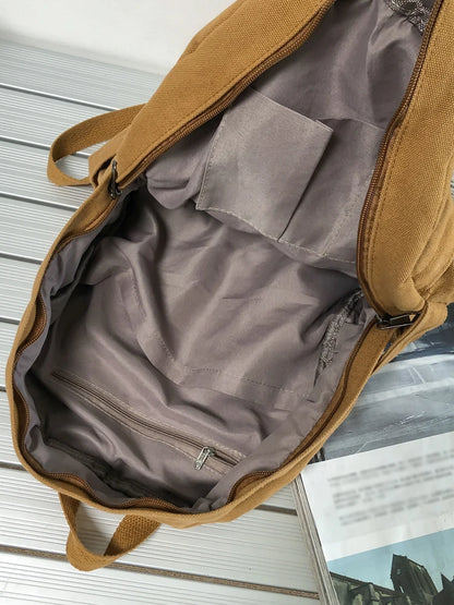 Canvas Women's Backpack – Large Capacity Vintage School Bag