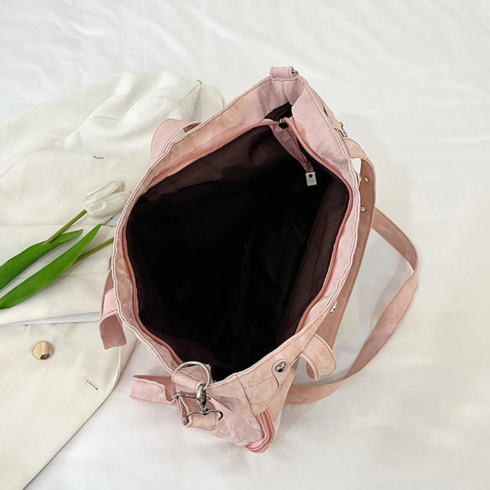 Itabag Tote Bag Clear Mesh Window Heart Buckle Shoulder Bag