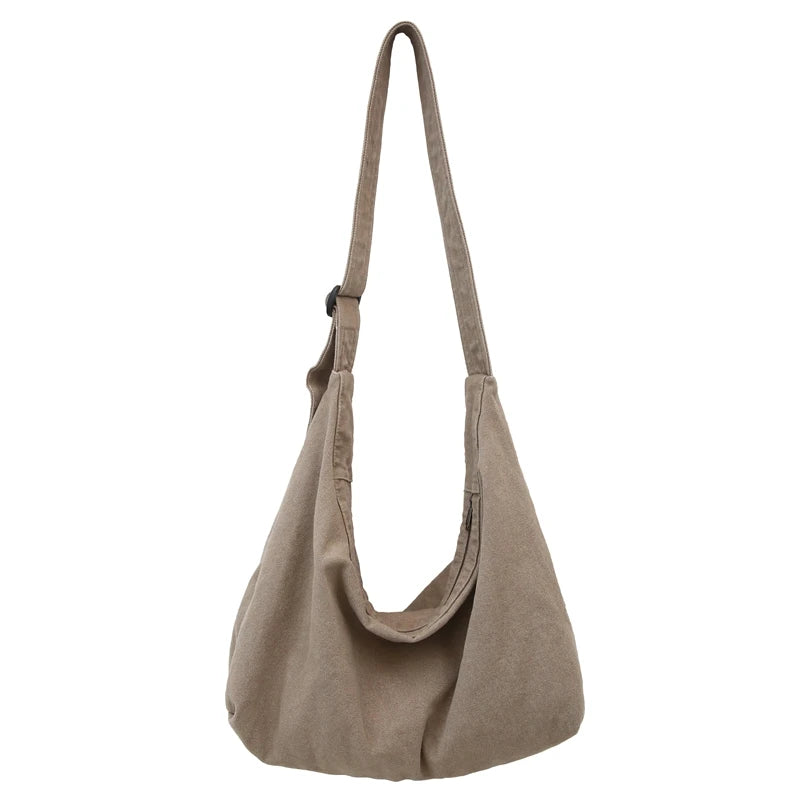 Canvas Crossbody Hobo Bag – Retro Large Capacity Shoulder Bag