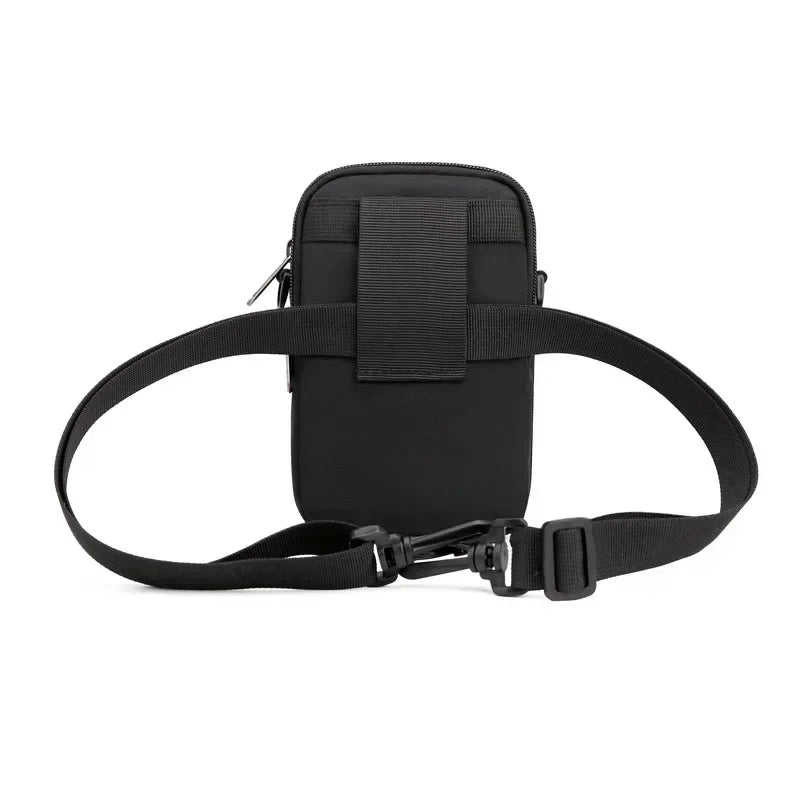 Men's Nylon Crossbody Bag – 3-Layer Mini Messenger Shoulder Bag